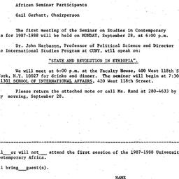 Announcements, 1987-09-14. ...