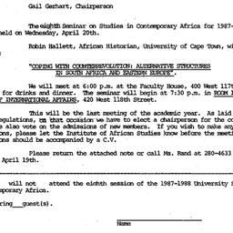 Announcements, 1988-03-30. ...