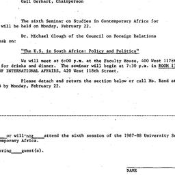 Announcements, 1988-02-03. ...