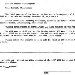 Announcements, 1987-11-04. ...