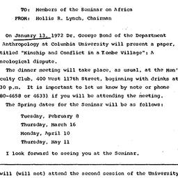 Announcements, 1972-01-05. ...
