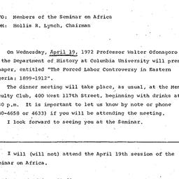 Announcements, 1972-04-03. ...
