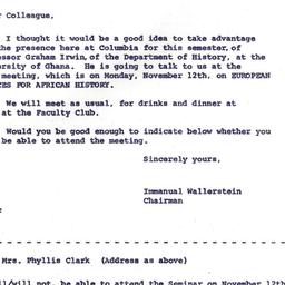 Announcements, 1962-11-05. ...