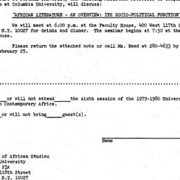 Announcements, 1980-02-25. ...