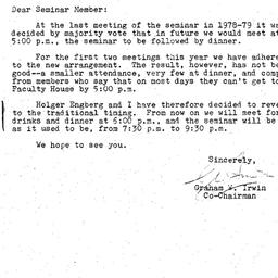 Announcements, 1979-11-09. ...
