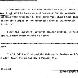 Announcements, 1970-04-06. ...