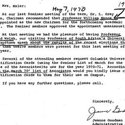 Correspondence, 1970-05-08....