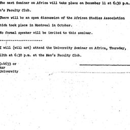 Announcements, 1969-11-26. ...