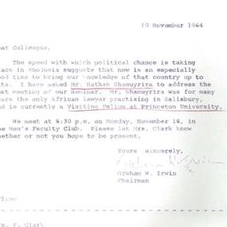 Announcements, 1964-11-10. ...