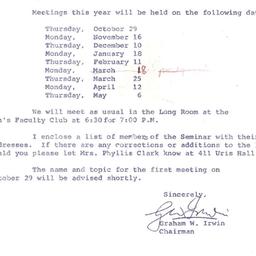 Announcements, 1964-10-01. ...