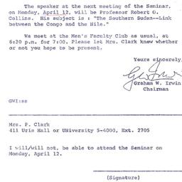 Announcements, 1965-04-07. ...