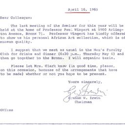 Announcements, 1965-04-16. ...