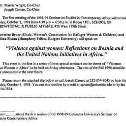 Announcements, 1998-10-02. ...