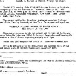 Announcements, 1999-01-19. ...