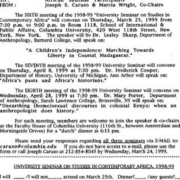 Announcements, 1999-03-05. ...