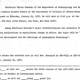 Announcements, 1975-01-23. ...