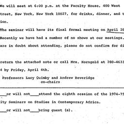 Announcements, 1975-04-07. ...
