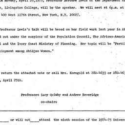 Announcements, 1975-04-28. ...