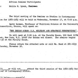 Announcements, 1982-10-04. ...