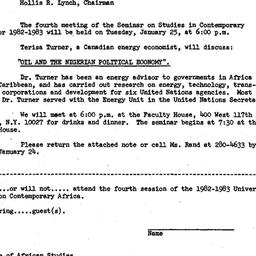 Announcements, 1983-01-13. ...