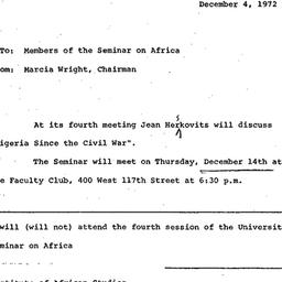 Announcements, 1972-12-04. ...