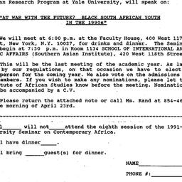 Announcements, 1992-04-07. ...