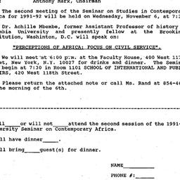 Announcements, 1991-09-30. ...