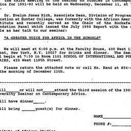 Announcements, 1991-11-19. ...