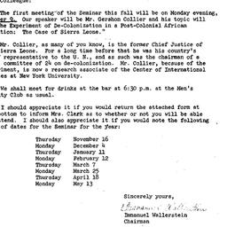 Announcements, 1967-09-26. ...