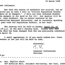 Announcements, 1968-03-29. ...