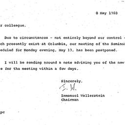 Announcements, 1968-05-08. ...