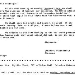Announcements, 1967-11-27. ...
