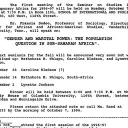 Announcements, 1996-09-24. ...