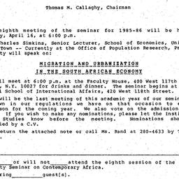 Announcements, 1986-03-21. ...
