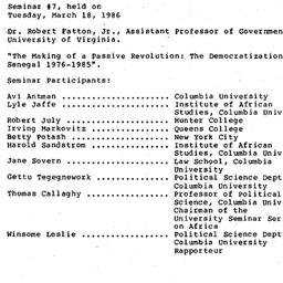 Minutes, 1986-03-18. Studie...
