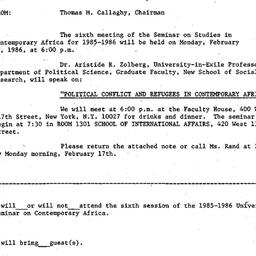 Announcements, 1986-01-28. ...
