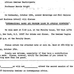 Announcements, 1977-10-19. ...