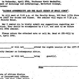 Announcements, 1978-04-26. ...