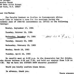 Correspondence, 1985-05-25....