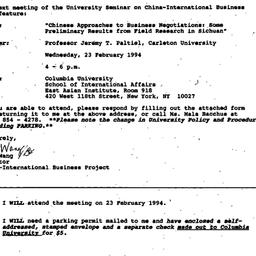 Announcements, 1994-02-04. ...