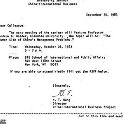 Announcements, 1983-09-30. ...