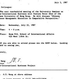 Announcements, 1987-07-02. ...