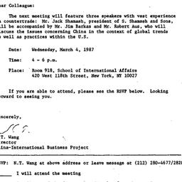 Announcements, 1987-02-23. ...