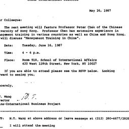Announcements, 1987-05-26. ...