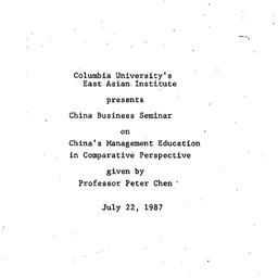 Minutes, 1987-07-22. China:...