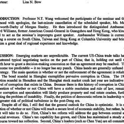 Minutes, 1995-03-01. China:...