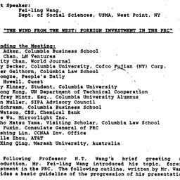 Minutes, 1993-02-10. China:...