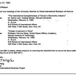 Announcements, 1993-01-27. ...
