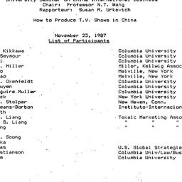 Minutes, 1987-11-23. China:...