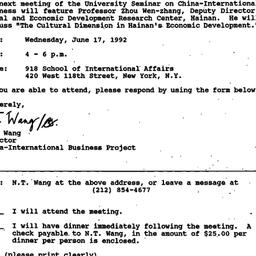 Announcements, 1992-05-14. ...